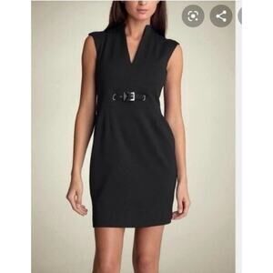 Trina Turk Black Astra Ponte Sheath Dress Size Small 2/4